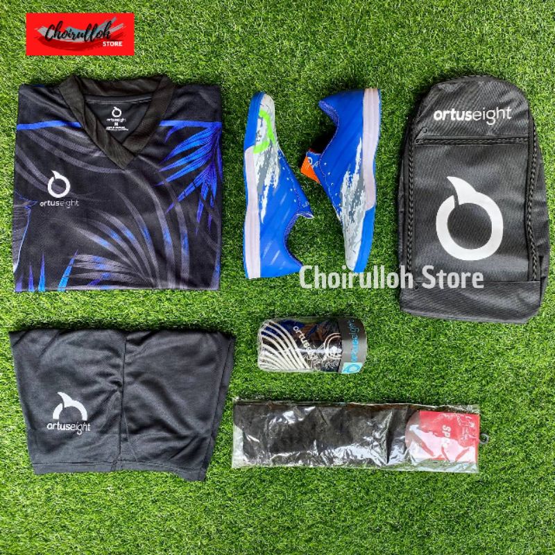 SEPATU FUTSAL ORTUS CHIMERA BIRU PAKET KOMPLIT TERBARU