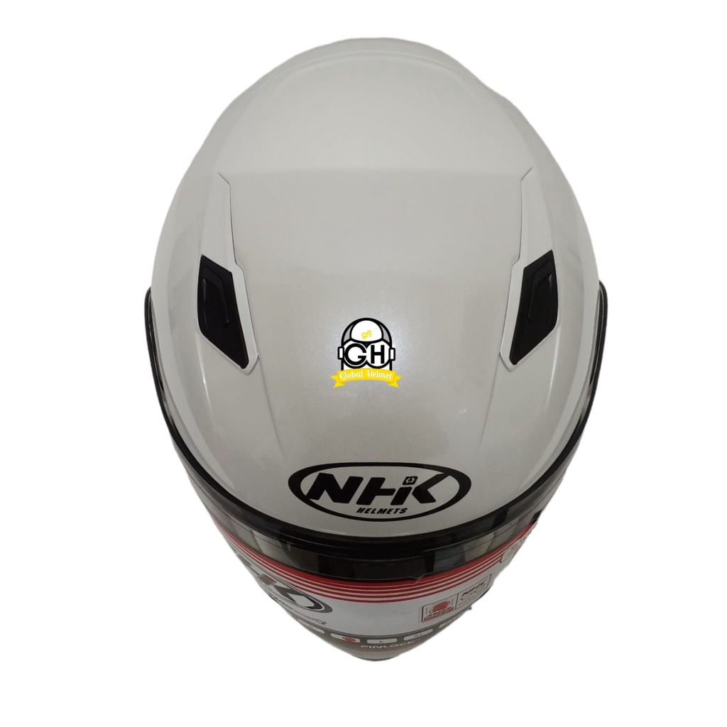 NHK S1 GP PRO SOLID SE STAR WHITE HALF FACE DOUBLE VISOR WARNA POLOS DD-RING