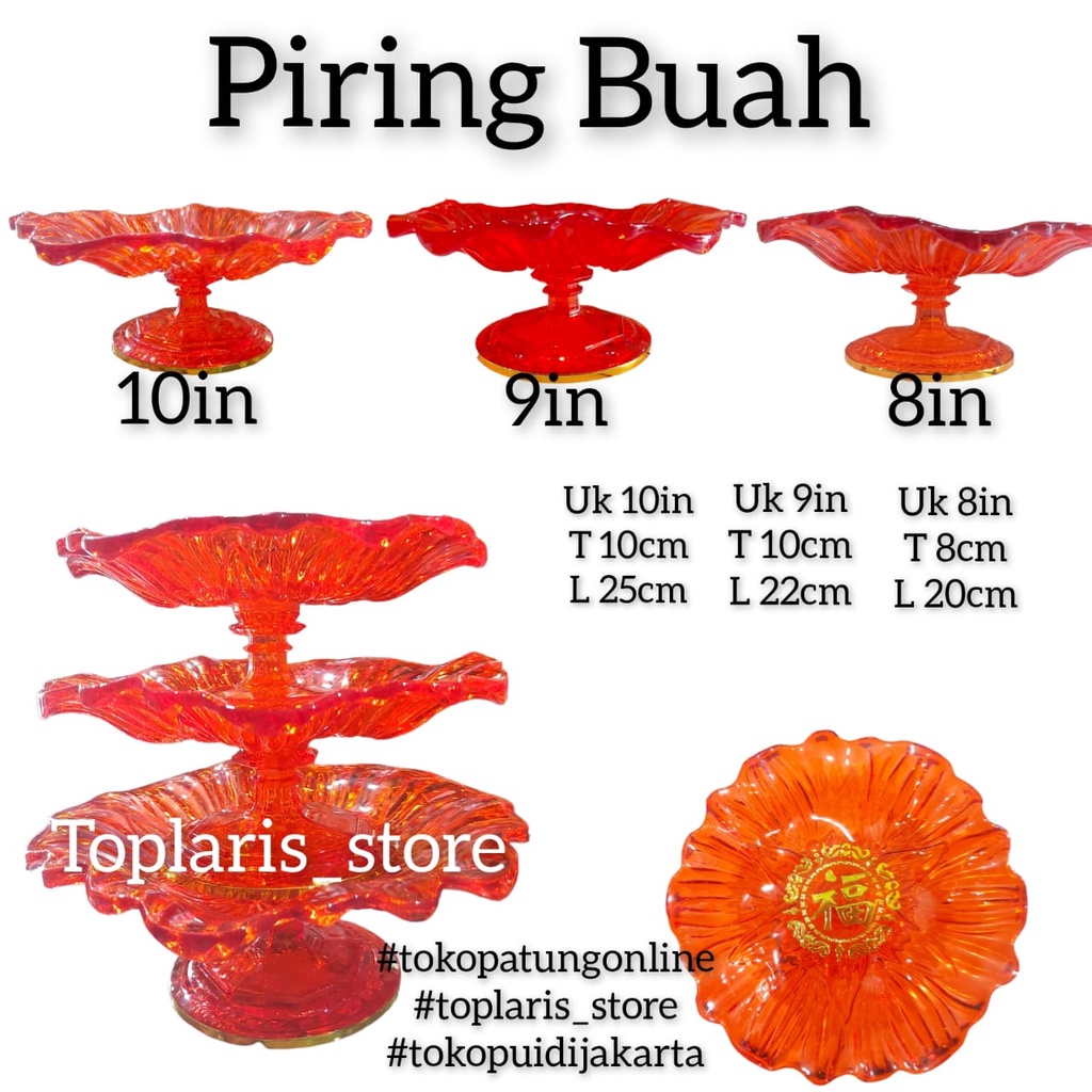 Piring Buah Altar Sembahyang Buddha UK 8in TPO