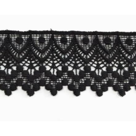 Renda Giper / Gyper Anggur Hitam (panjang 15 yard - lebar 7,5 cm)
