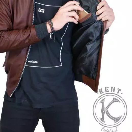Jaket Kulit Pria Import Original Jaket Casual Keren Terbaru Murah - Hitam