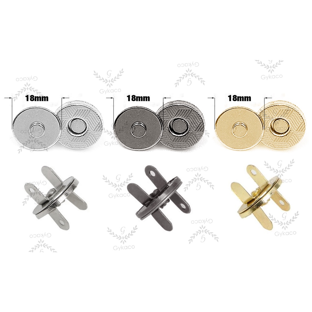 Kancing Magnet Tipis (Besar) 18 mm Rekat Kuat // Aksesoris Tas Murah Magnet Kancing Kenong - Aksesoris Tas