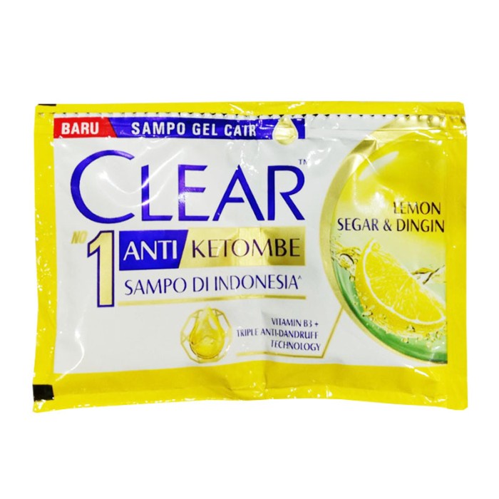 CLEAR SAMPO 1 RENTENG ISI 12 SHAMPO CLEAR LEMON SEGAR DINGIN