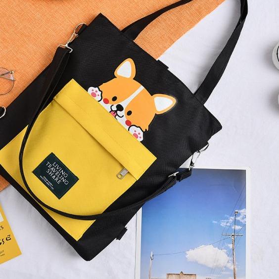 Tas tote bag selempang lucu - kucing hitam