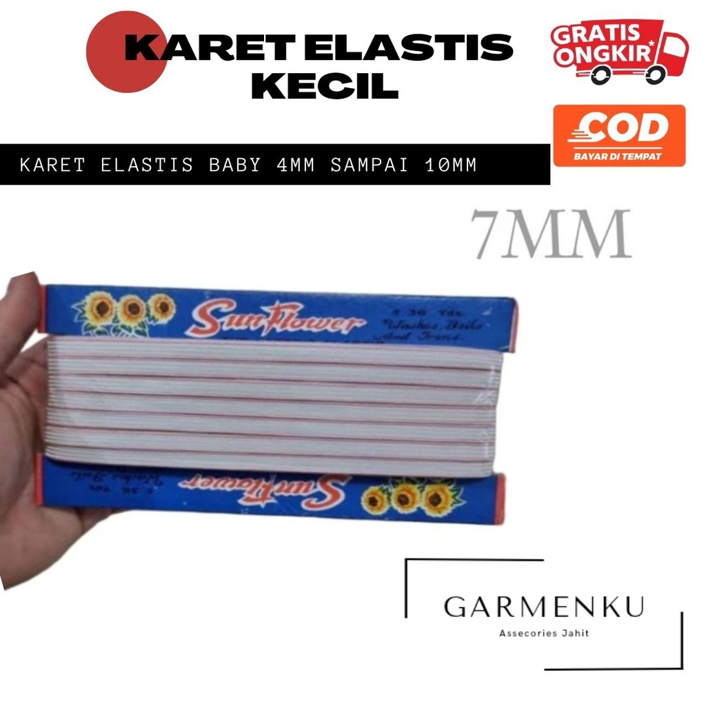 BEE Karet Elastis Papan Ukuran 7mm isi 36 yard