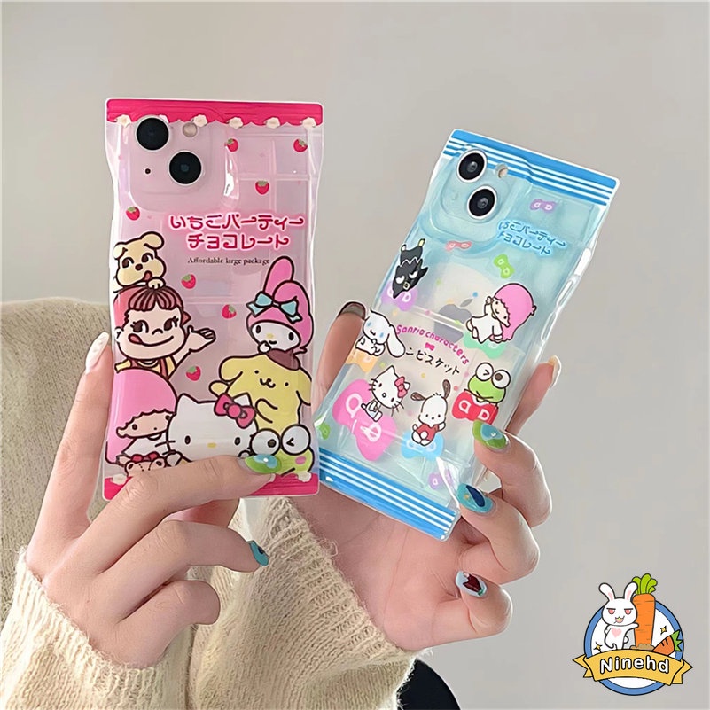 Soft Case Silikon Motif Kartun Warna Jelly Untuk iPhone 14 13 12 11 Pro Max X Xr Xs Max 8 7 6 6s Plus