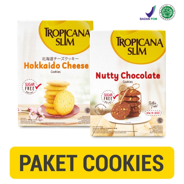 

T0P TROPICANA SLIM HOKKAIDO CHEESE COOKIES + NUTTY CHOCOLATE COOKIES NICE