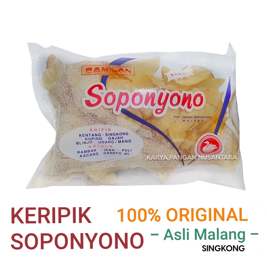 

KERIPIK SINGKONG SOPONYONO ORIGINAL KRIPIK SINGKONG SOPONYONO MALANG