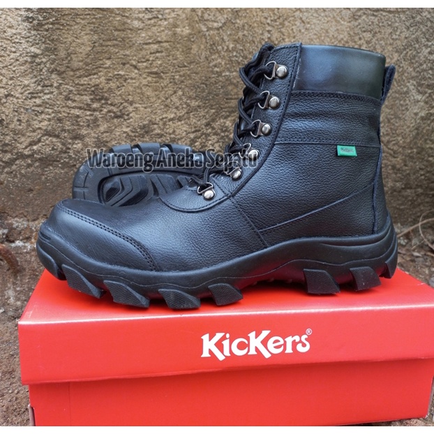 Sepatu Safety Boots Pria Zippers Kickers King Kulit Asli Ujung Besi Sepatu Hiking Sepatu Outdoor Sep