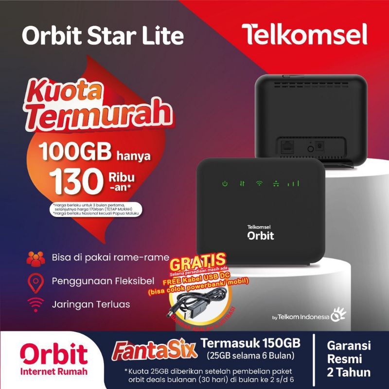 Orbit PRO H1 Mifi Modem Router 4G LTE Bonus Telkomsel Internet 150GB