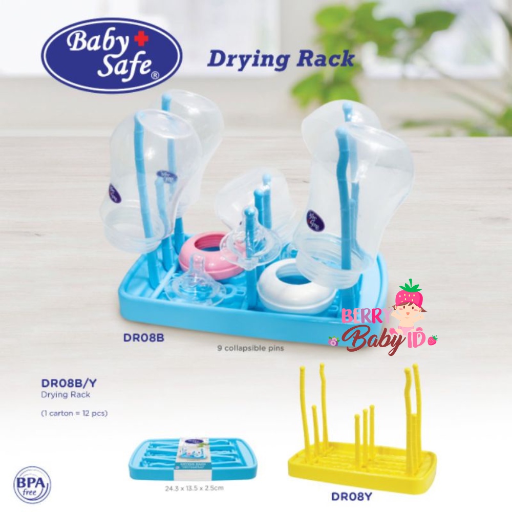 Baby Safe Drying Rack Rak Pengering Botol Susu Bayi BPA Free DR08 Berry Mart