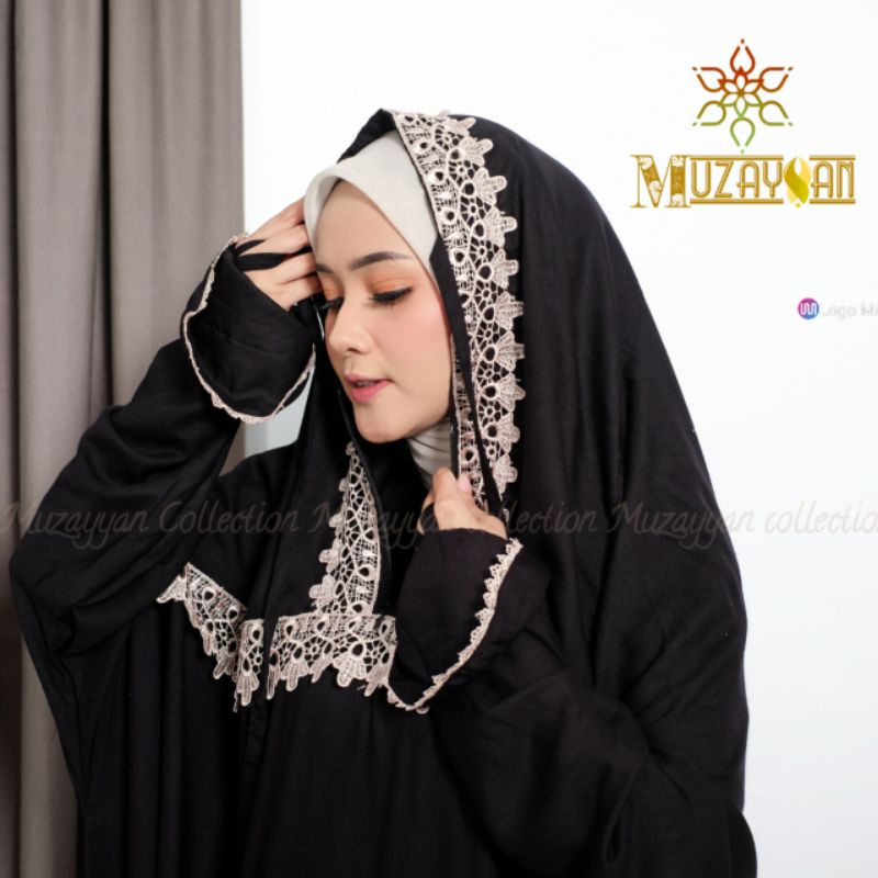 MUKENA Terusan Dewasa jumbo Mukenah Hannah Muzayyan Rayon Renda