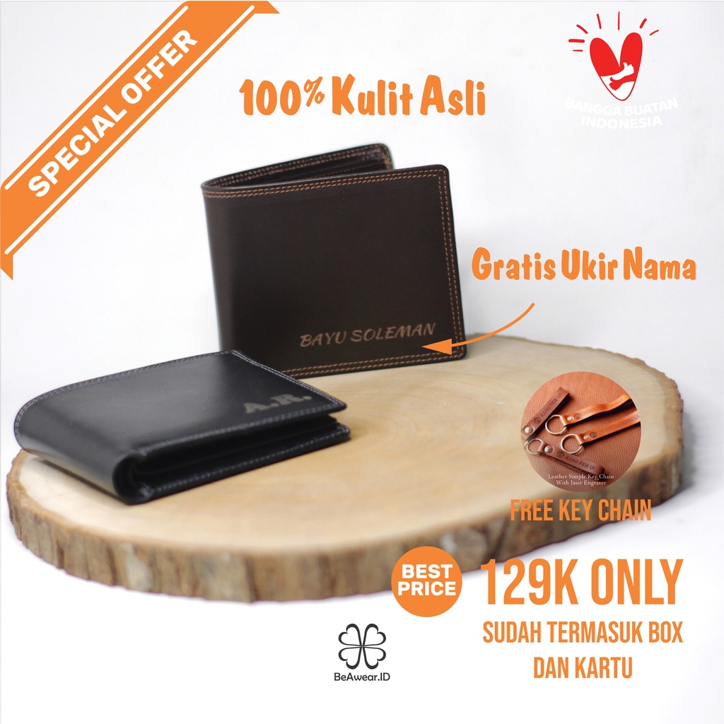 DOMPET KULIT ASLI DOMPET PRIA GARANSI ORIGINAL- GRATIS UKIR NAMA