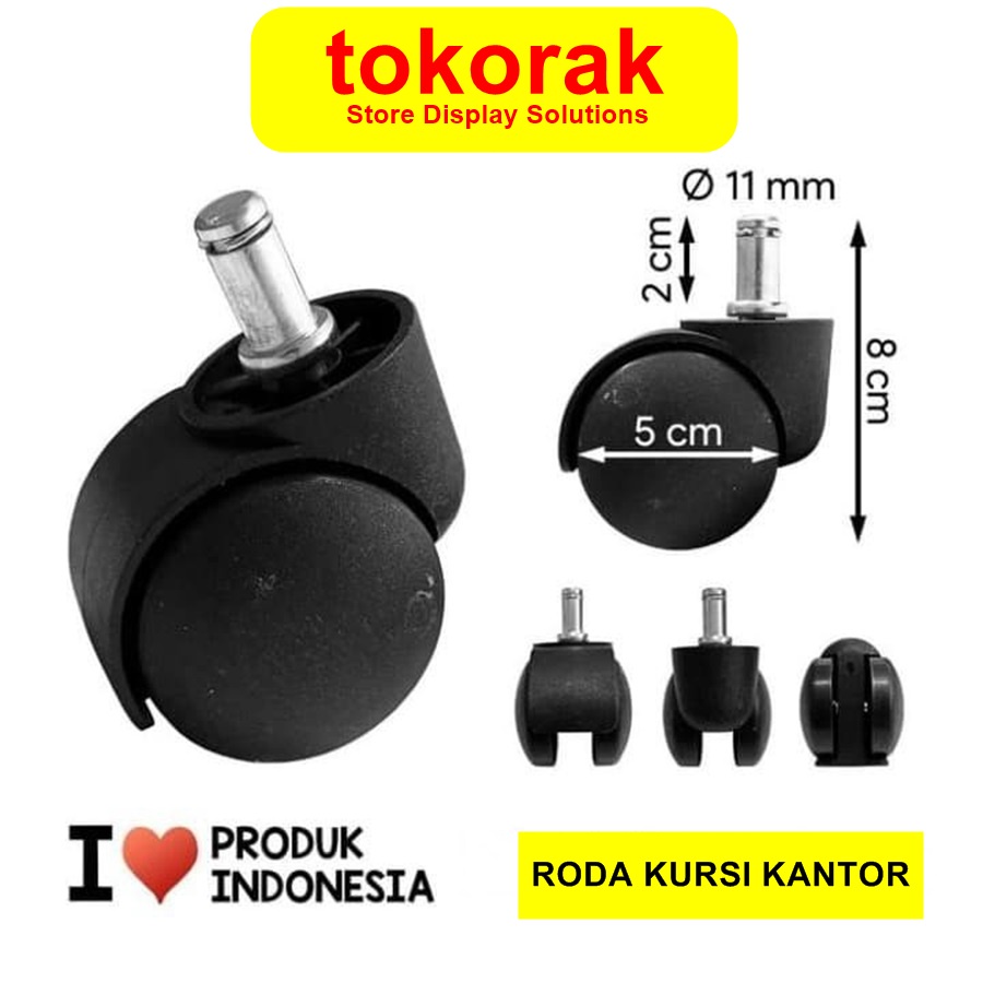 RODA KURSI TANCAP CASTOR TN 3/8 KANTOR PUTAR