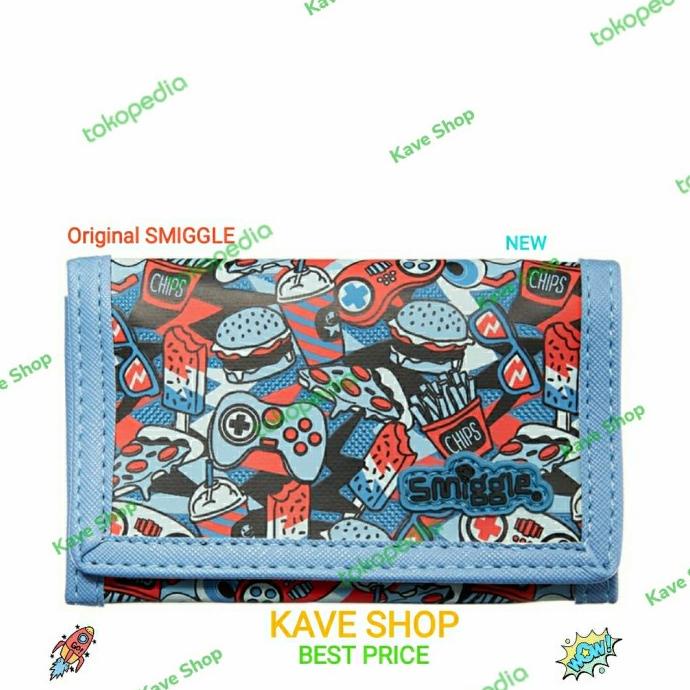 Smiggle Wallet ORIGINAL : Flap Zip Illusion - GREY - NEW - Dompet