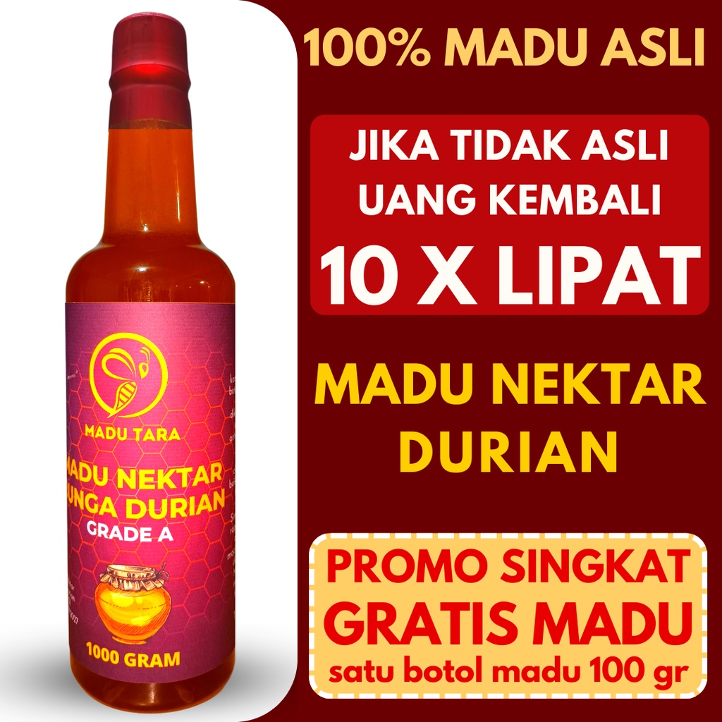 MADU NEKTAR BUNGA DURIAN 100%ASLI MENTAH MURNI RAW PURE HONEY MADUTARA