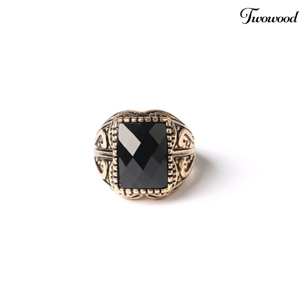 Cincin Bahan Alloy Motif Ukir Gaya Retro Untuk Pria