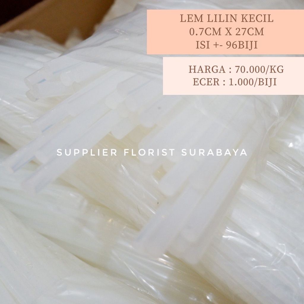 ECER PER BIJI LEM LILIN BESAR 1,1CM LEM LILIN KECIL 0,7CM PANJANG 27CM