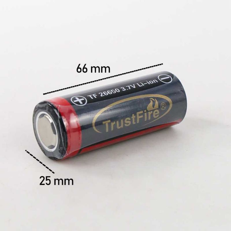 TrustFire Baterai Li-ion 26650 5000mAh 3.7V Flat Top 1PCS - 1903SN35