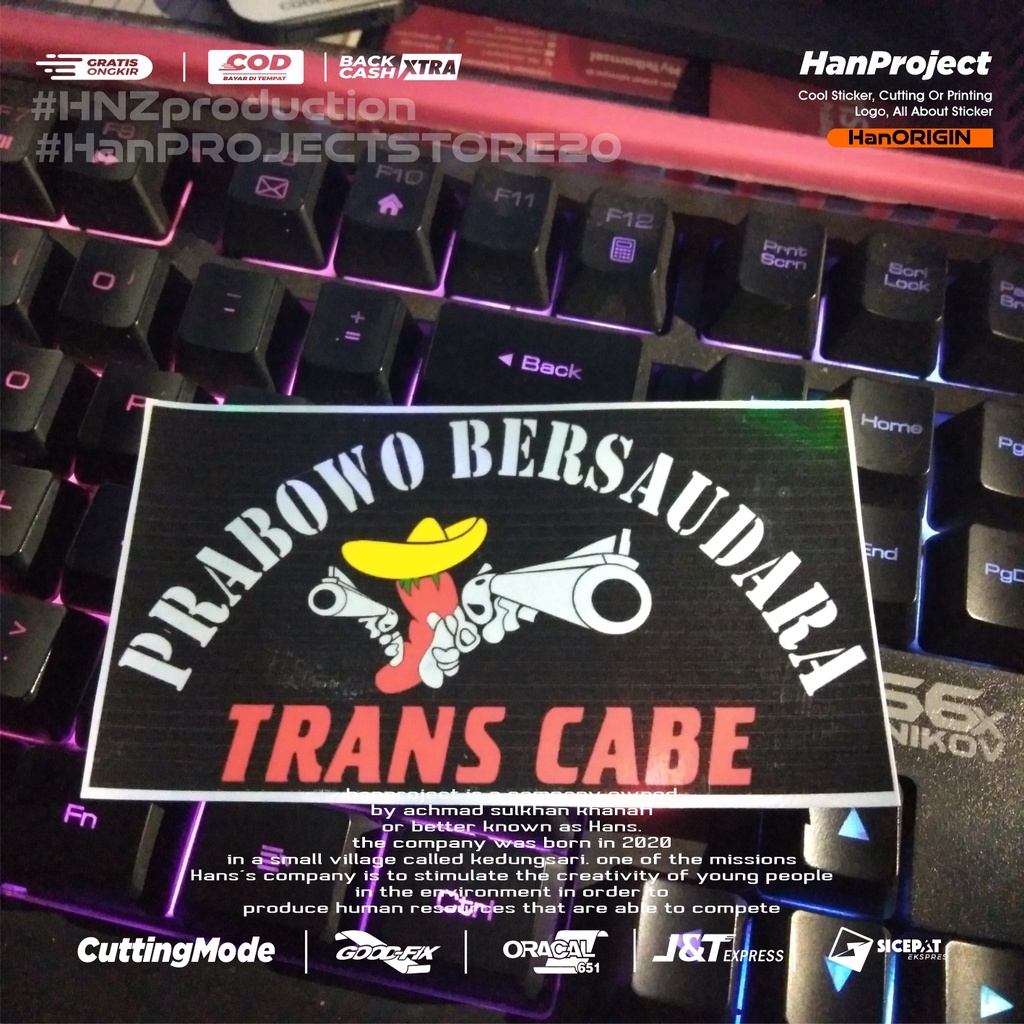 (BIJIAN) STICKER PRABOWO BERSAUDARA TRANS CABE (PBTC) HOLOGRAM ANTI AIR TERBARU TERBARU STICKER CCTV