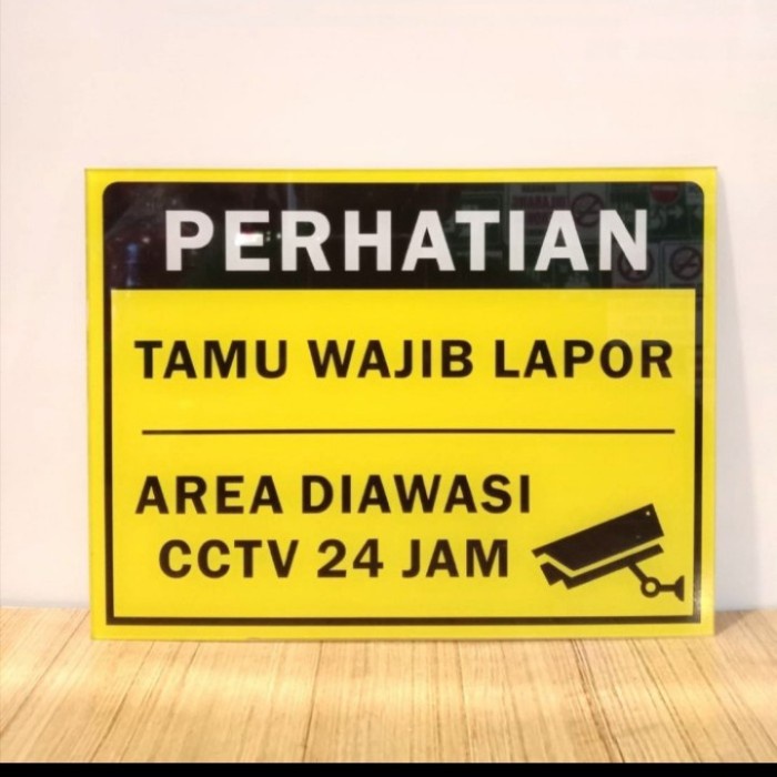 

rambu tamu wajib lapor bahan akrilik / sign tamu harap lapor