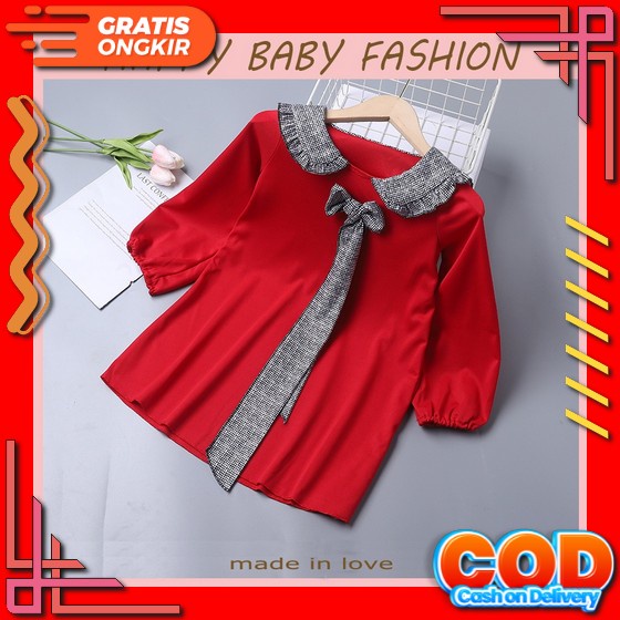 Termurah Baju Dress Anak Brokat Brukat Import Pesta Natalan Merah Usia 3 4 5 6 7 8 Ulang Tahun Baru 