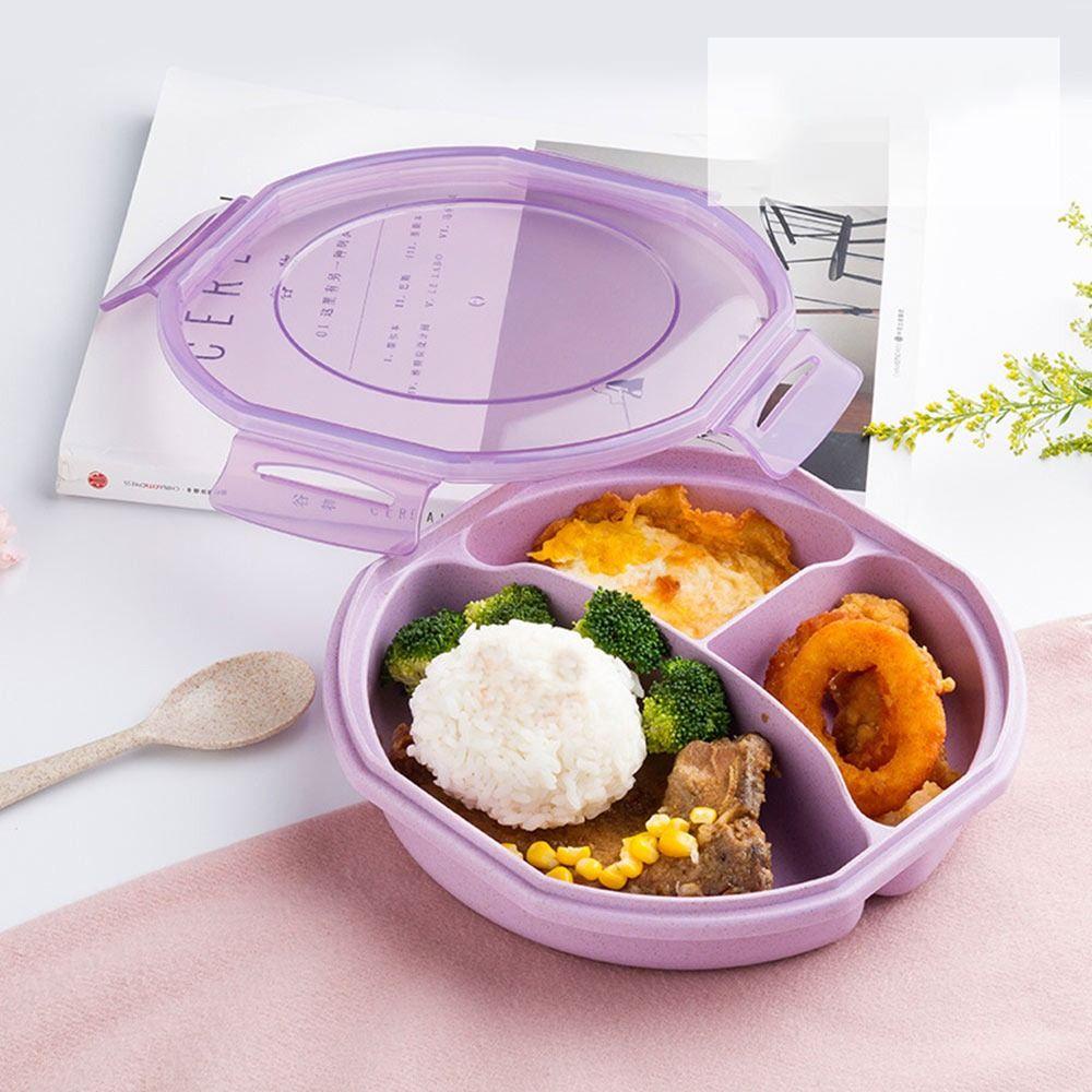 Solighter Lunch Box Kotak Makan Anti Bocor Dengan Peralatan Makan 3sekat Wadah Makanan