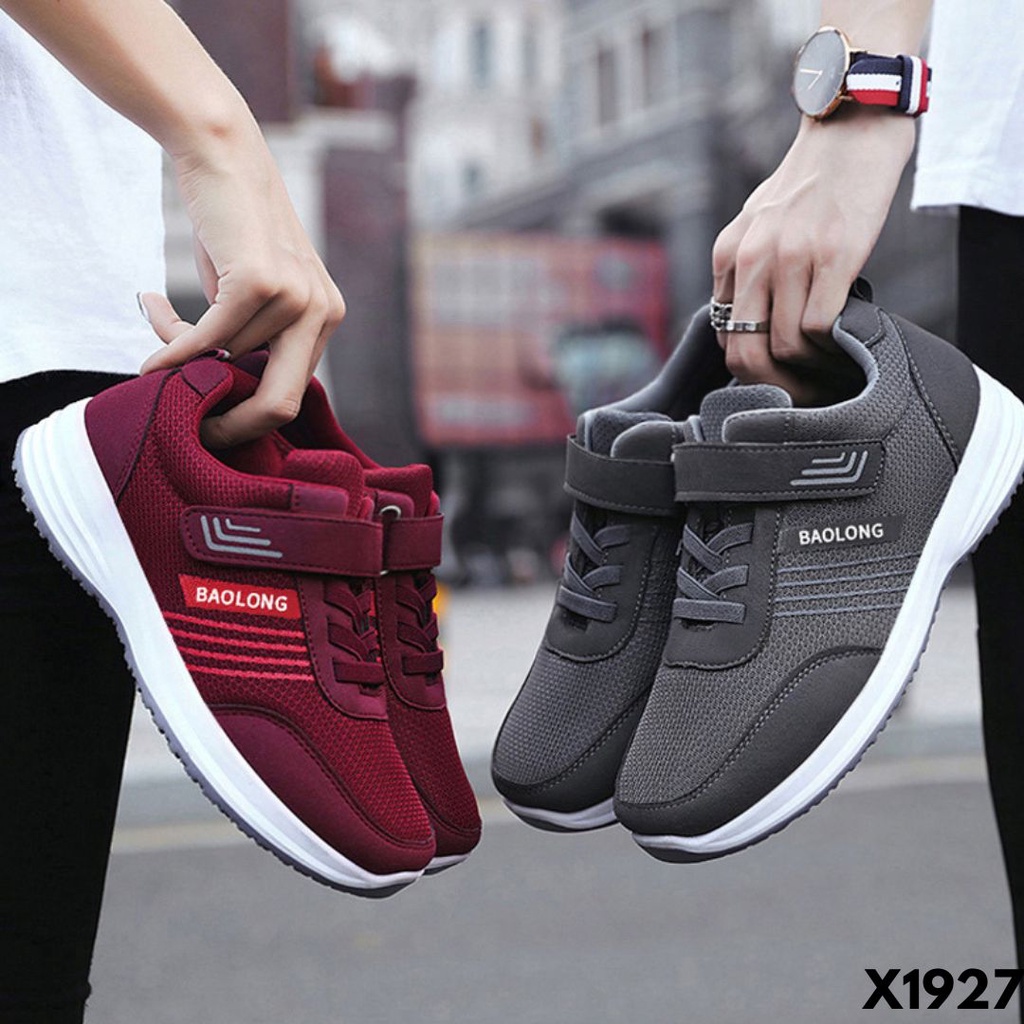 SNEAKERS WANITA SEPATU MODEREN VELCRO KECE SEKOLAH KERJA BAHAN MESH COMBI RUBBER IMPORT 1927