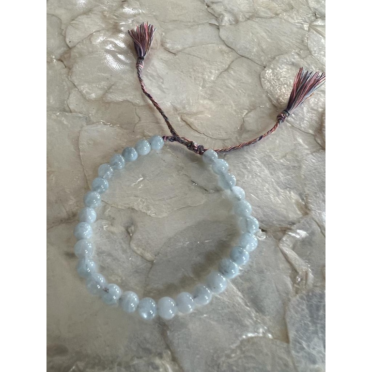 Gelang couple serut manik batu kristal aquamarine / Aquamarine Bracelet