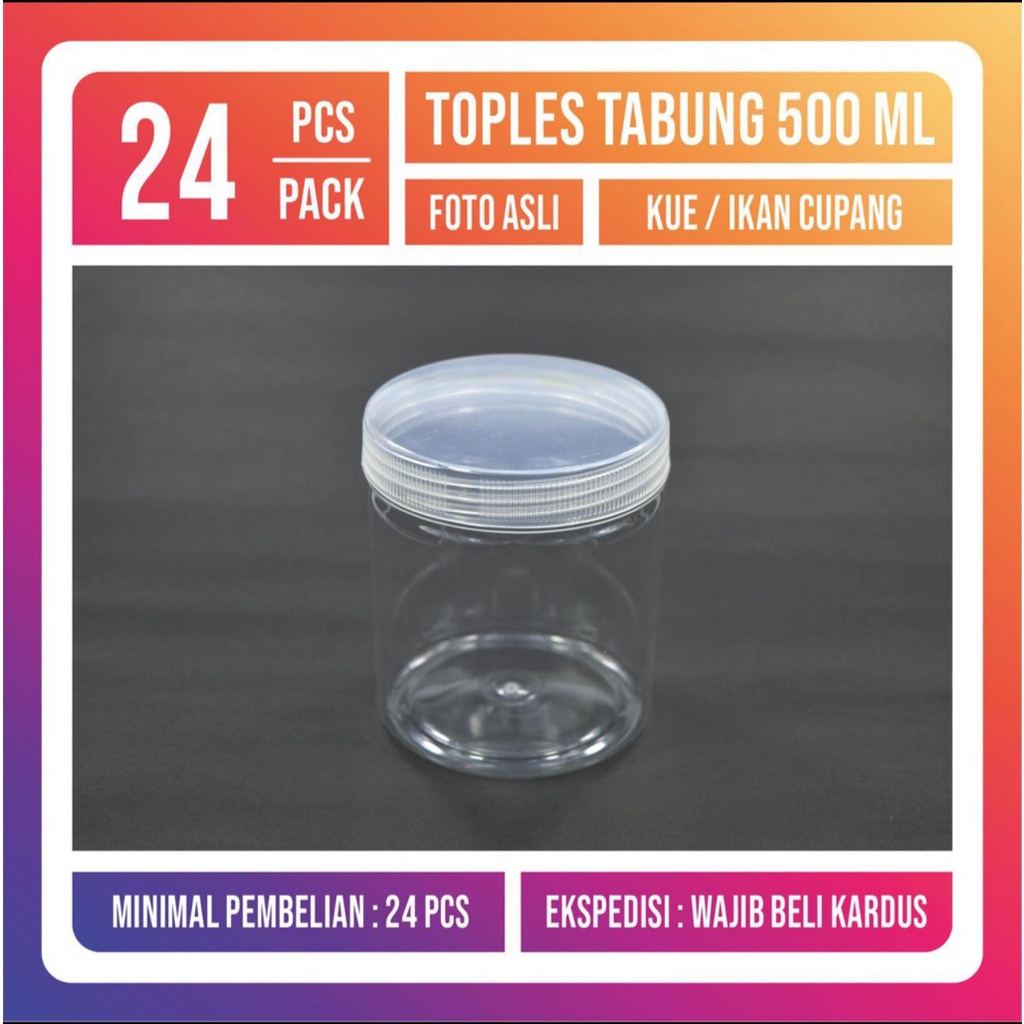 Toples Tabung 600 ml-Toples Plastik Tutup alumunium&Gold Black 600 ml-Hampers Jar PET 500 ml-600 ml