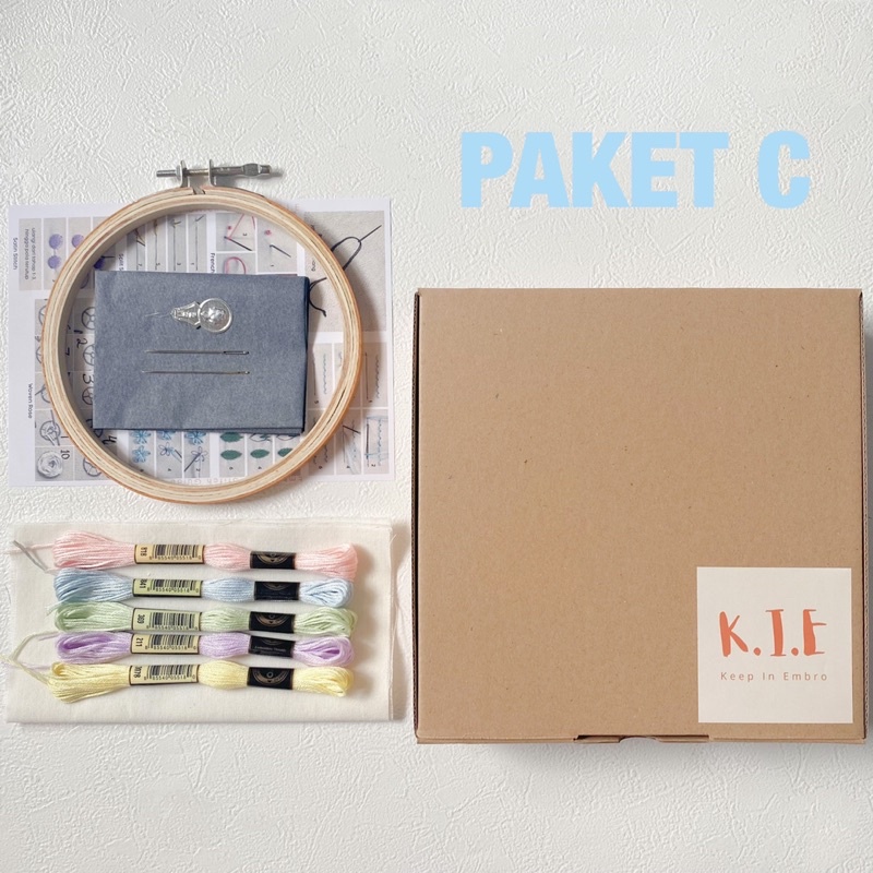 EMBROIDERY KIT PACKAGE NO PATTERN/ PAKET MENYULAM/ hand embroidery / paket sulam tangan