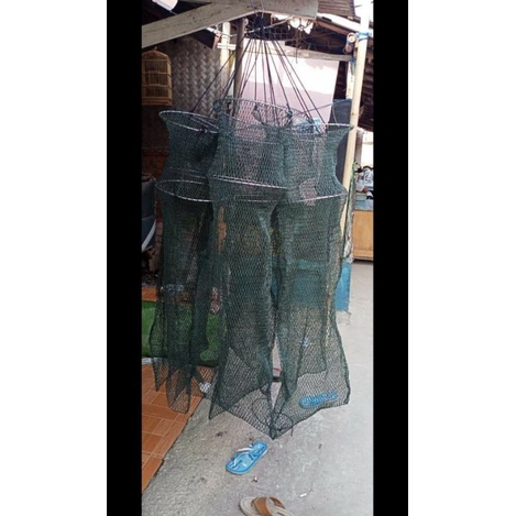 jaring ikan, jaring korang koja wadah ikan panjang 120cm dengan ring 2.
