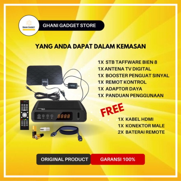 Paket Set Top Box  Antena  Penguat Sinyal Tv Digital Analog Tabung - Bien8HDMI Murah