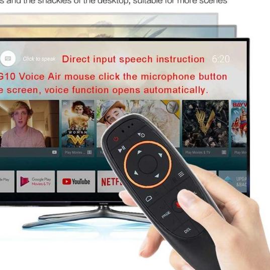 Remote Android Smart TV Box Gyroscope Voice Control Air Mouse Wireless - Remote Only, Voice Assistan