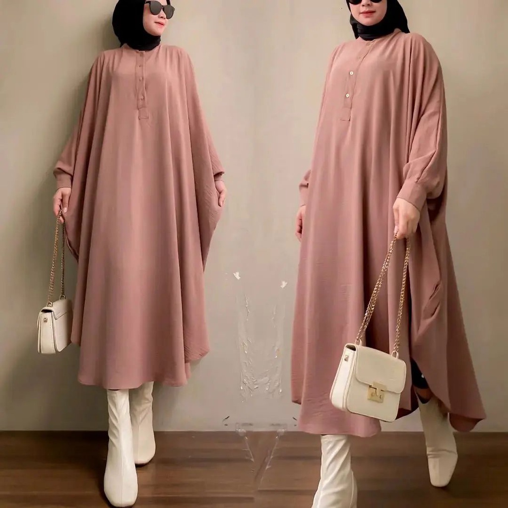 SYAKILA MIDI DRESS MC BAHAN CRINKLE AIRFLOW KANCING DEPAN MOTIF POLOS UKARAN M L XL DAN XXL MIDI DRESS MUSLIM TERBARU GAMIS WANITA JUMBO HITAM DRESS FASHION MUSLIM MEWAH ATASAN MIDI DRESS MUSLIM