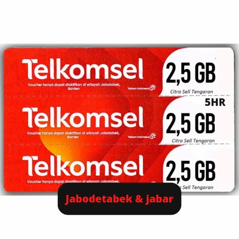 Voucher kuota Telkomsel 2,5gb BANTEN & JAWA BARAT