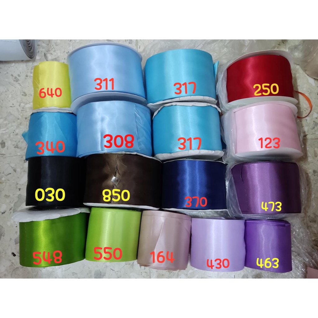 1 METER  - PITA SATIN LEBAR 5cm &amp; 7,5 cm | PITA  DOUBLE SATIN LEBAR | PREMIUM