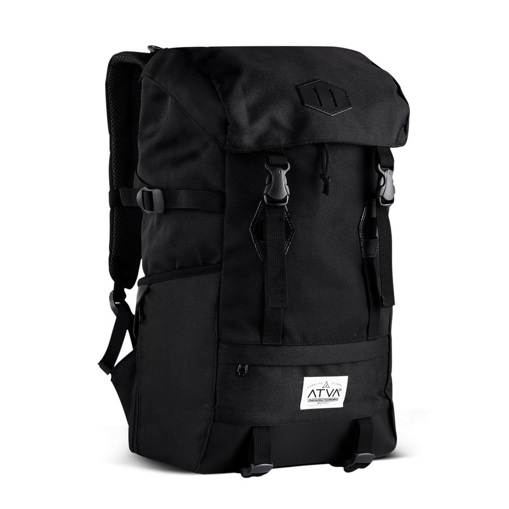 LIDDER BLACK ORIGINAL x ATVA Tas Ransel Casual Hitam Pria Daily Backpack Kuliah Kampus Kerja Kantor Sekolah SMA SMK Remaja Dewasa Tas Punggung Laptop Ukuran Besar 14 Inch Bagpack Distro Premium Outdoor Travel Traveling Bag Keren Terbaru Kekinian Branded