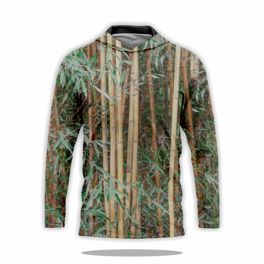 Baju Camo Hoodie Berburu Pakaian Kamuflase Jersey Berburu Motif Hutan Bambu