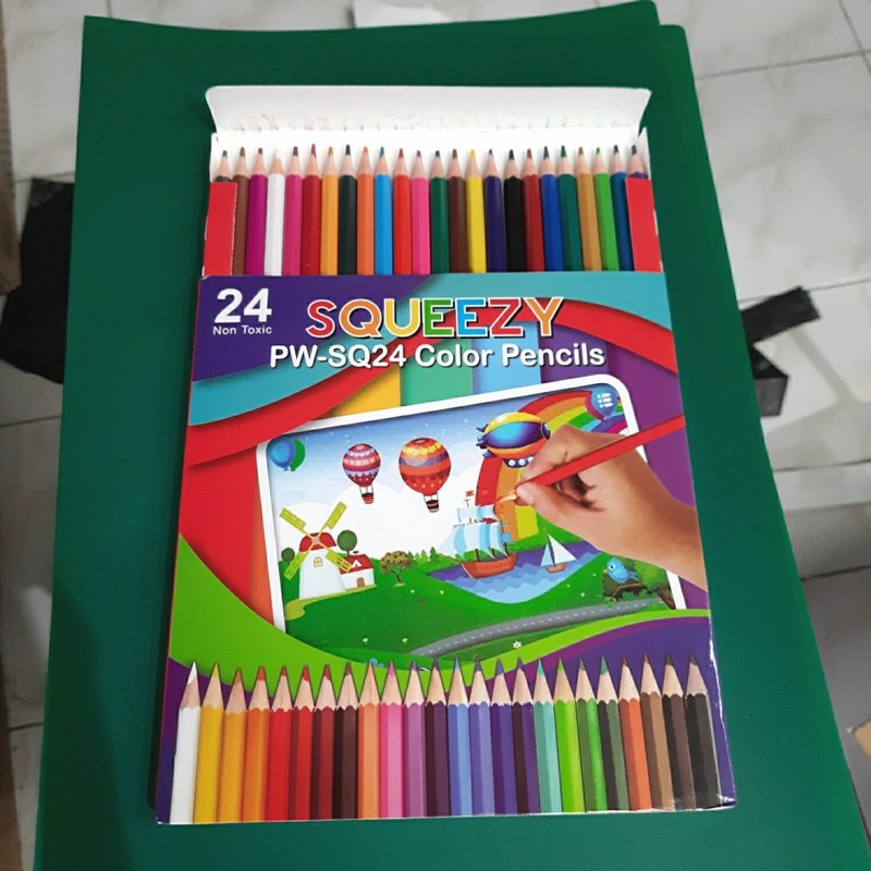 

1 SET Pensil Warna Squeezy 24 Warna PW-SQ24