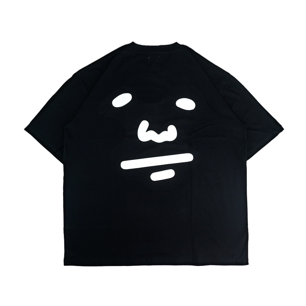 PEANUT STAIN - Peanut Face Black Oversized Tshirt