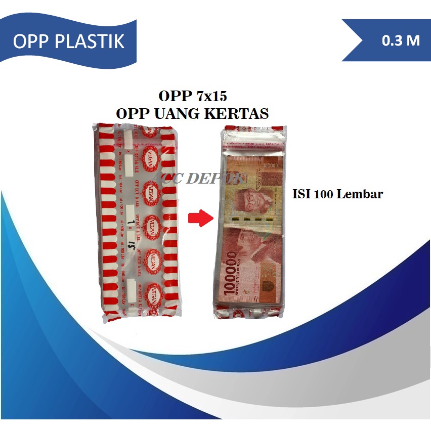 

OPP 7x15 Isi 100 Lembar OPP uang Kertas Opp Roti OPP Kue Opp Lem 7x15