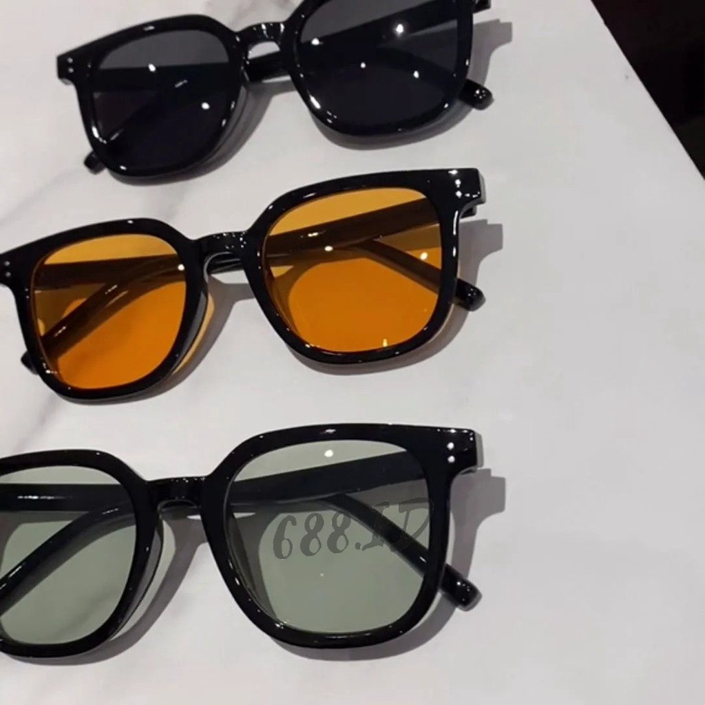 Kacamata Hitam Frame Fashion Unisex Vintage Retro Korea Sunglasses untuk  Pria Wanita Unisex Cowok Cewek COD KM 02