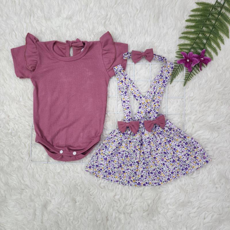 Baju bayi perempuan jumper+overall