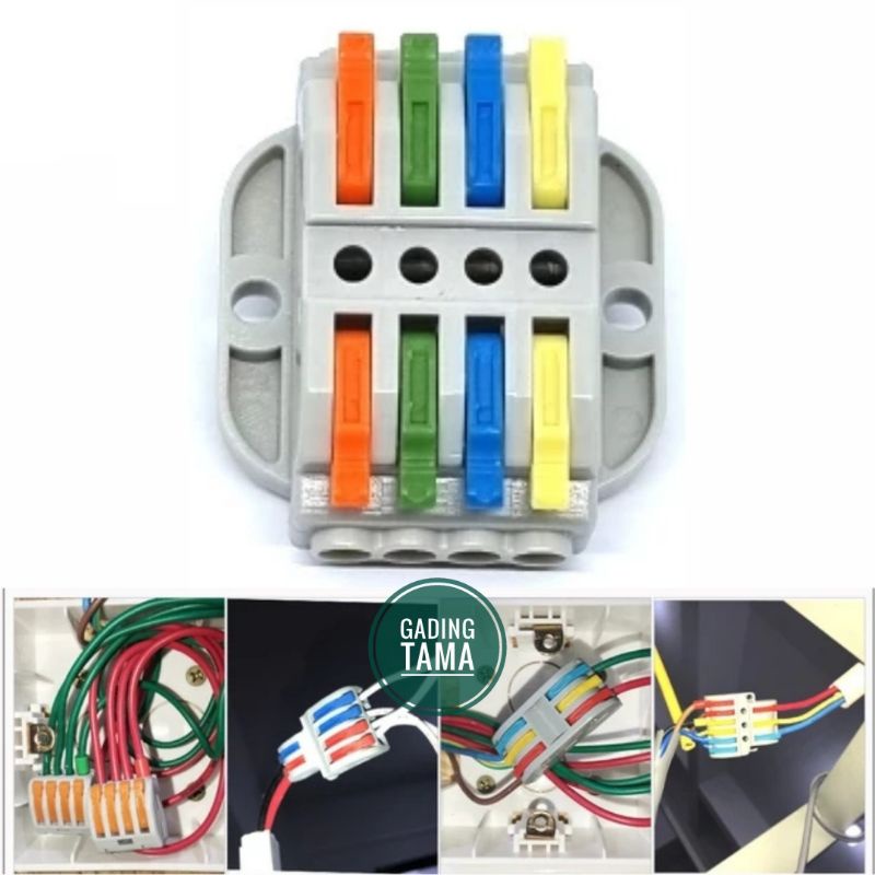 Terminal Konektor Blok Tuas (S 4-4) Sambungan Kabel Cepat