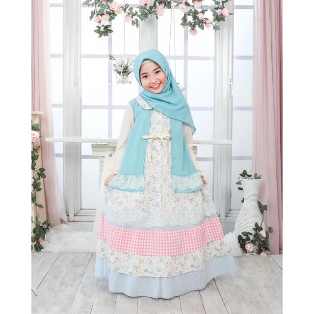 Amora Flowers Cream Gamis Anak By Alilac