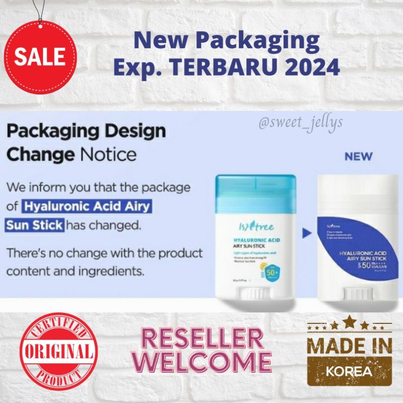 ISNTREE HYALURONIC ACID AIRY SUN STICK SPF 50+ PA++++ Sunscreen Sunblock