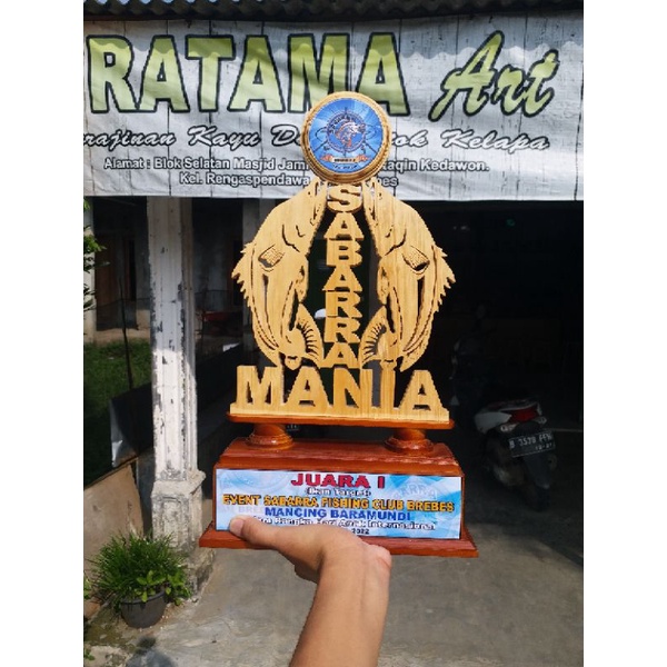 Piala Mancing/plakat mancing/piala kayu/piala ukir/custom