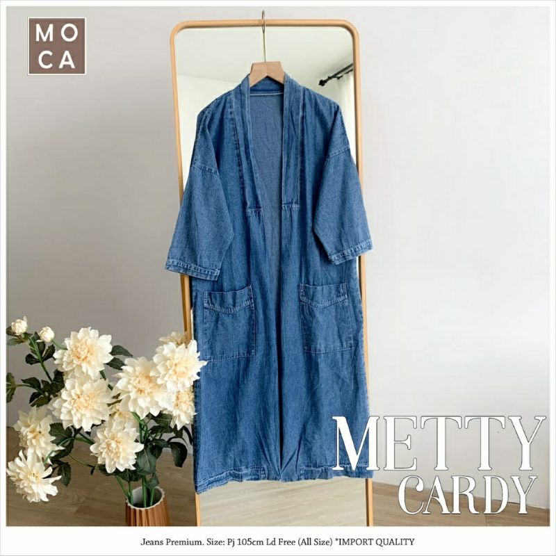 Metty Cardy, KARDIGAN JEANS CANTIK MODIS FIT XXL LD 110 BAHAN JEANS WASH PREMIUM TERMURAH OOTD