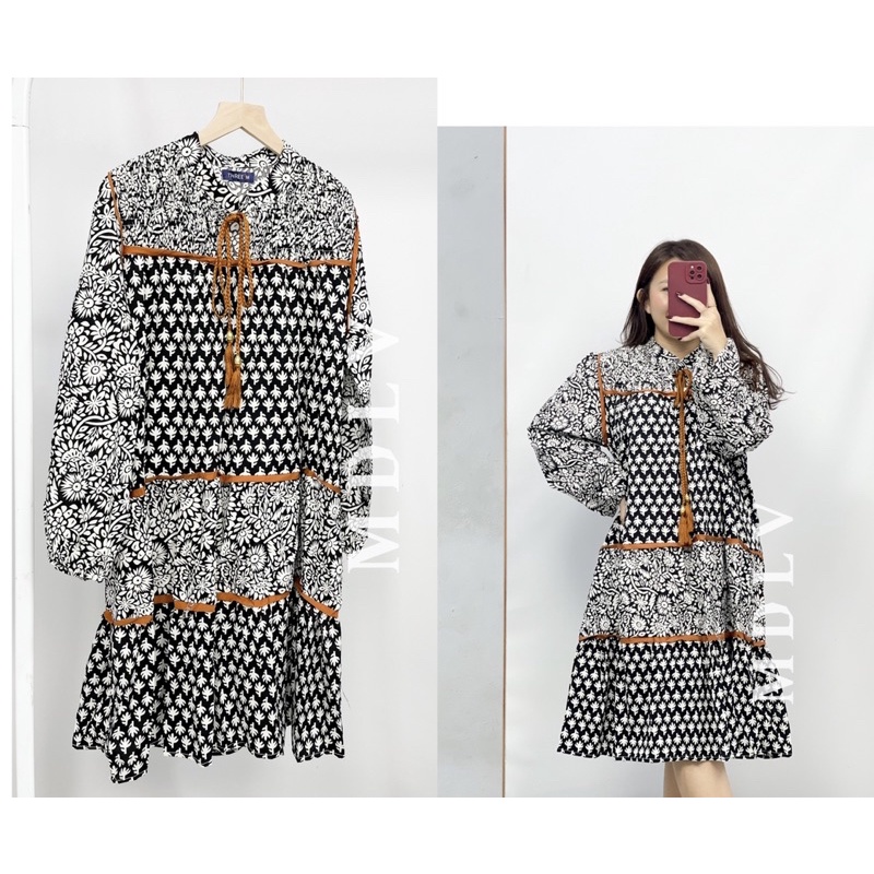 MDLV ~ 1805# Pjg Moldova Short Sleeve Loose Dress jumbo